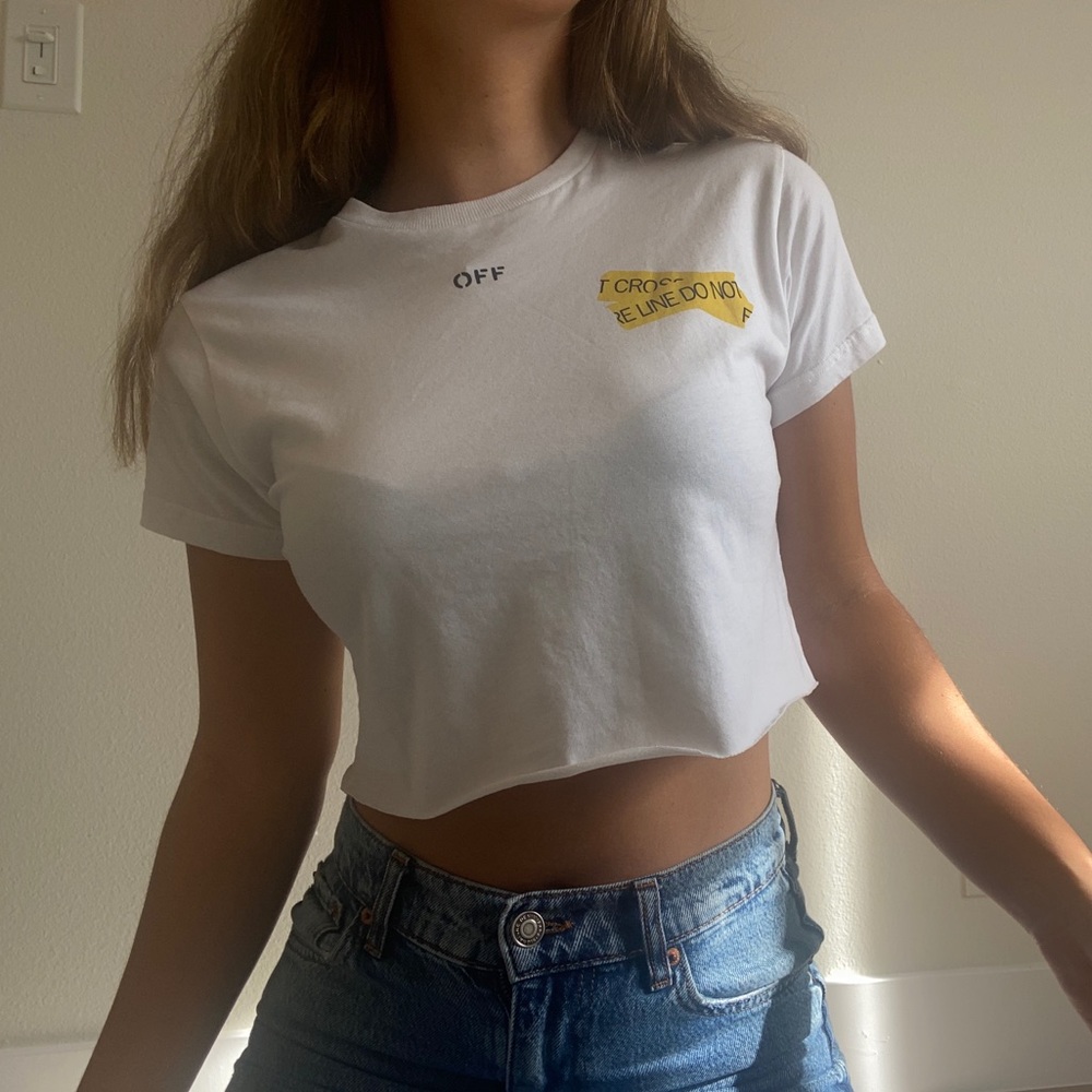 OFF-WHITE crop tee in white